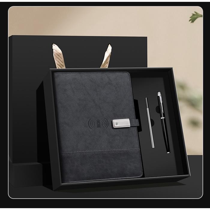 

AqibSaza Notebook Buku Catatan Agenda Wireless Charging Power Bank Gift Set