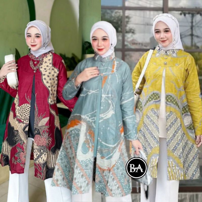 PROMO / Tunik Batik Wanita Modern Atasan Batik Muslim Wanita Baju Batik Wanita Terbaru Bolero