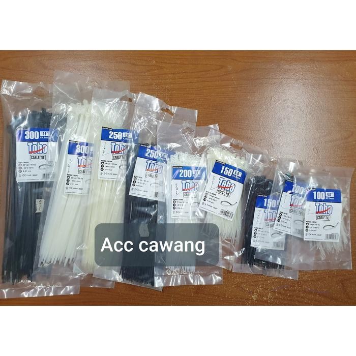 

Kabel Ties Toho 300 / 11in 30cm x 4.8mm Industrial Grade Hitam Putih