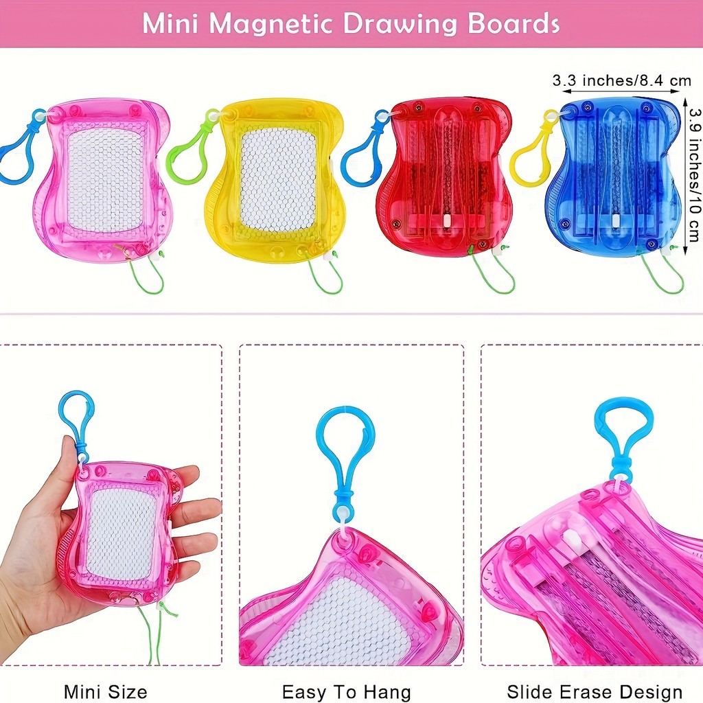 

Mini Magnetic Drawing Boards With Keychain Erasable Doodle & Sketch Pads For Kids Ages 3-6, Birthday