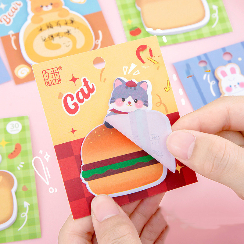

1 Piece Creative Sticker Cute Kawaii Gourmet Sticky Notes Notepad Memo Pads Office School Supplies