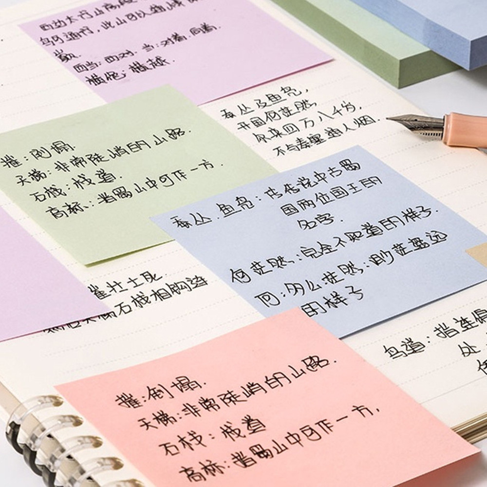 

100Sheets Color Posted It Memo Sticky Notes Pads Posits Stationery Paper Stickers Notebook School