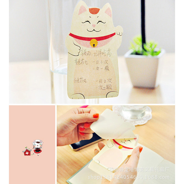 

Kwaii Fortune Cat Memo Pad Table Notes Stationery Office Supplies School Supplies Creative Notebooks