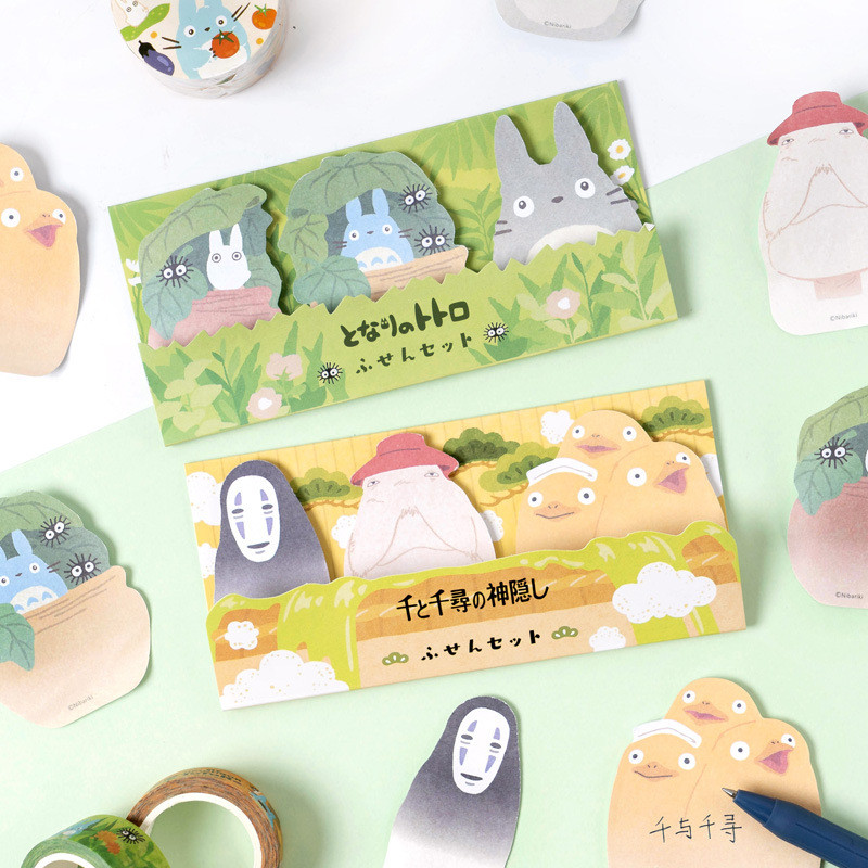 

Cartoon Cute Kawaii No Face Man Totoro Sticky Notes Memo Pad Diary Stationary Flakes Scrapbook