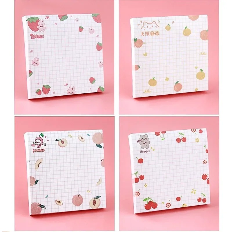 

80 Pages/Pack Kawaii Animals And Fruits Sticky Notes Memo Pad To Do List Cute Journaling Supplies
