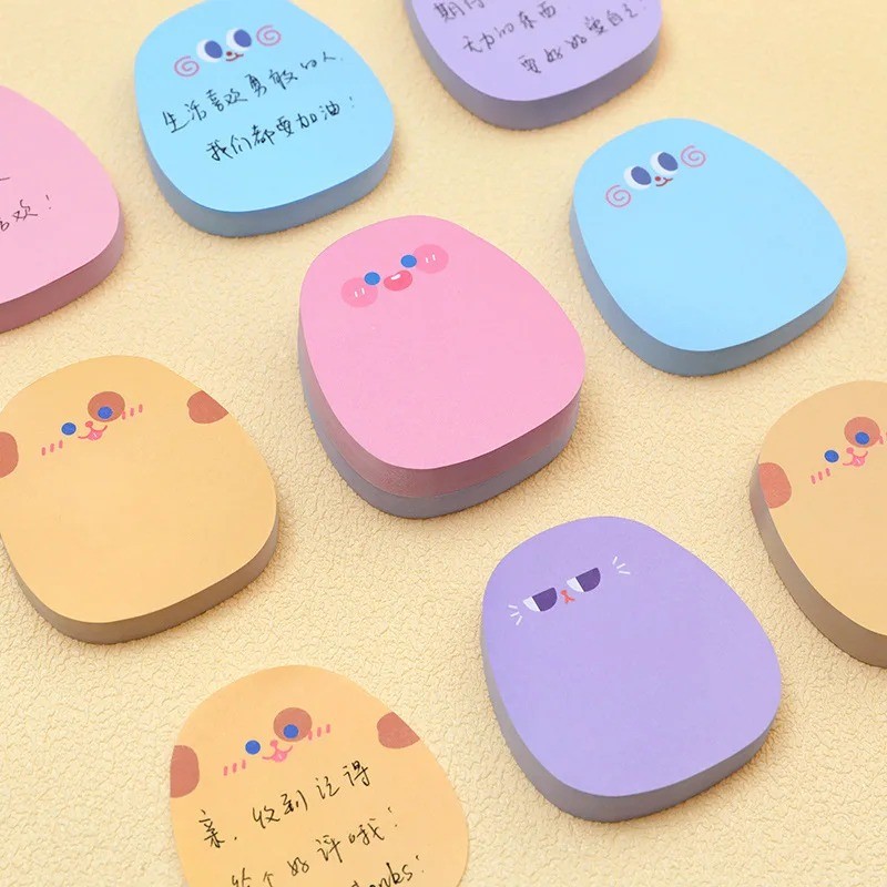 

60 Sheets Kawaii Cartoon Memo Pad Cute Colored Emoticon Sticky Notes Perfect For Girls And Leaving