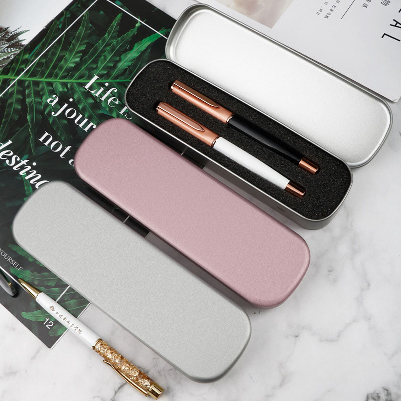 

Metal Pencil Box Tin Pencil Box School Supplies Pen Holder Empty Hinged Stainless Steel Box