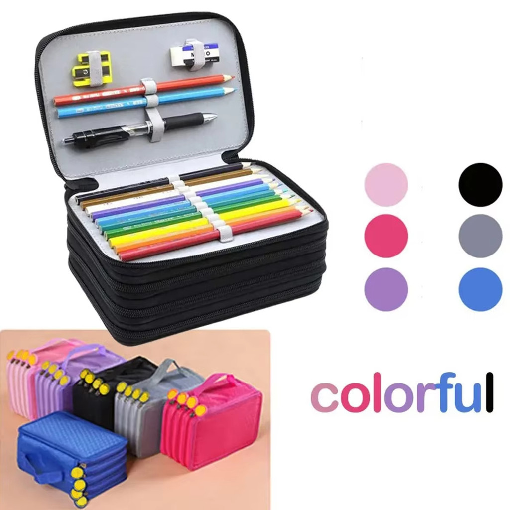 

72 Holes Pencil Case Large Capacity Four Layers Kawaii Pen Storage Bag Korean Stationery Office