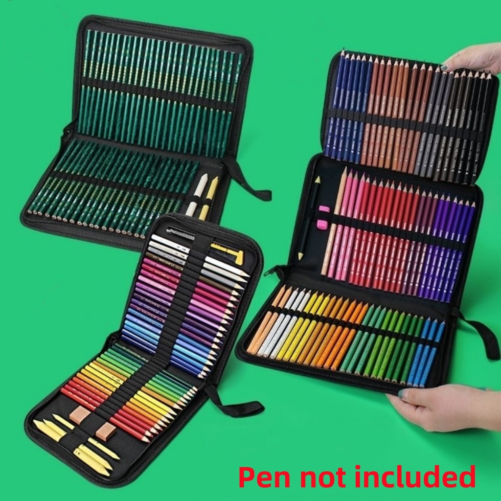 

36/48/72 Hole Pen Curtain Black Folding Pencil Case Color Pencil Pen Insert Professional Painting