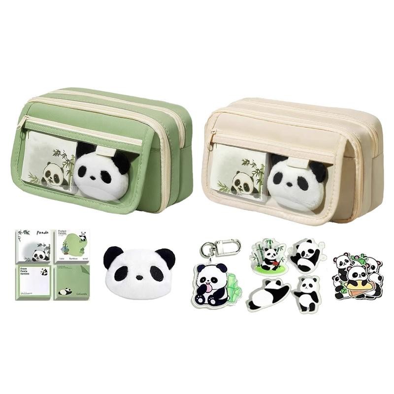 

Large Capacity Panda Pencil Bag New 2024 Style Student Women'S Stationery Box For Junior Senior High