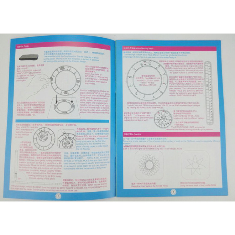 

Spirograph Playset Spiral Design Interlocking Gears & Wheels Drawing Toys With 27 Accessories