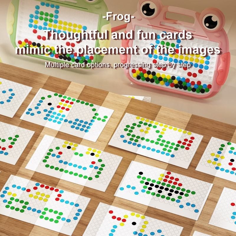 

Montessori Children Magnetic Drawing Board Toys With Magnet Beads And Pen Cute Frogs Large Doodle