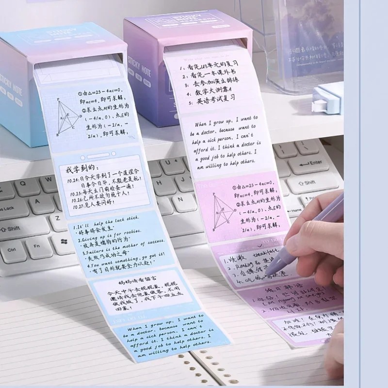 

256Pcs/Box Pull-Out Sticky Notes Fully Adhesive Tearable Sticky Notes Stickers 8 Formats Ideal For