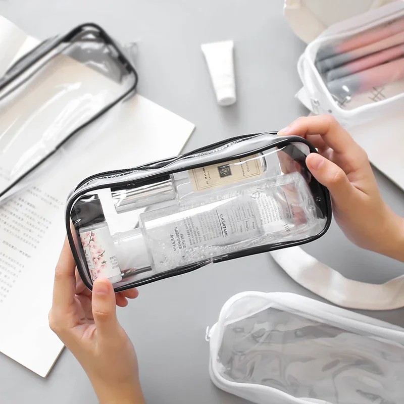 

Soft Plastic Transparent Pencil Case Student Pvc Clear Pen Bag Transparent Portable Stationery Bag