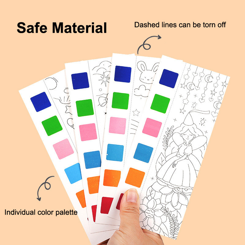 

12Pages Coloring Books Portable Watercolor Painting Book Graffiti Picture Books Painting Drawing