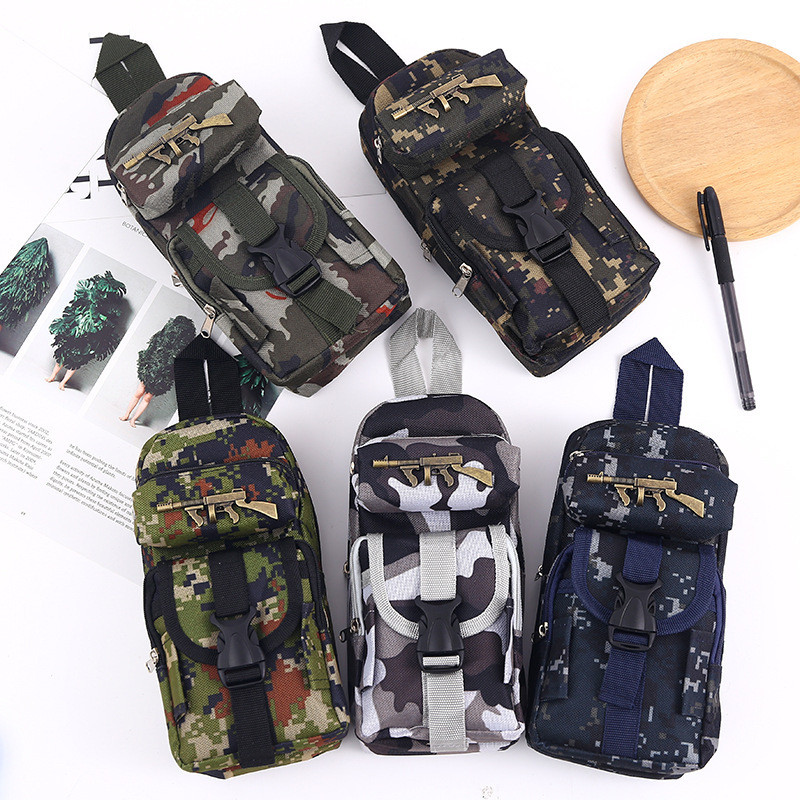 

Mini Schoolbag Camouflage Pencil Case School Stationery Storage Bag Military Backpack Pen Case Boy
