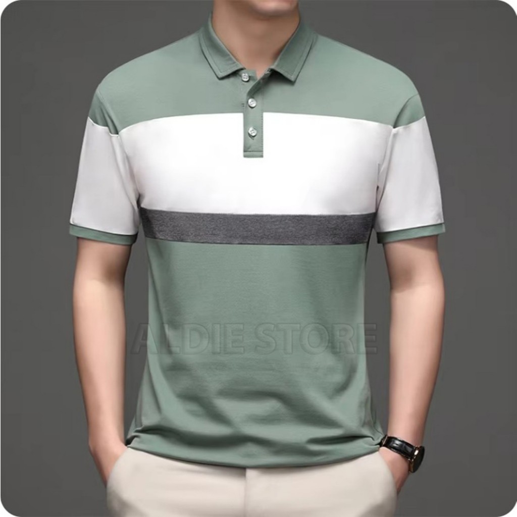 PROMO / Kaos Polo Pria Lengan Pendek Hijau Muda Kaos Kerah EVOLT Polos Terbaru