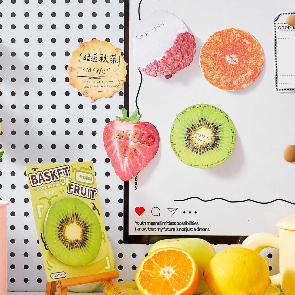 

30 Pcs Cute Sticky Notes Kawaii Fruits Sticky Notes Mini Notes Fruit Shape Markers Flags Self-Stick