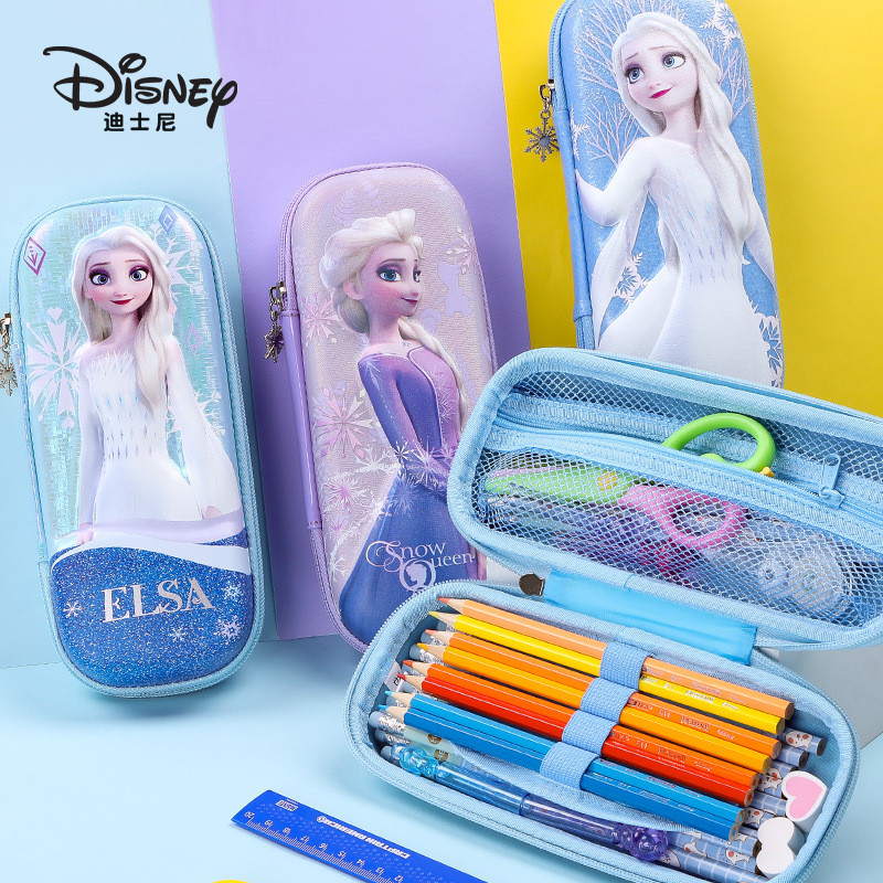 

Disney Frozen Pencil Case Girl Student Cute Cartoon Stationery Box Large Capacity Resistant To Fall