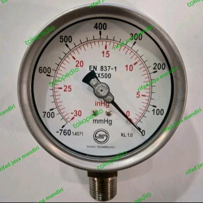 Terpopuler Pressure Gauge Schuh -760 Mmhg Size 2 1/2 Inchi Full Stainless