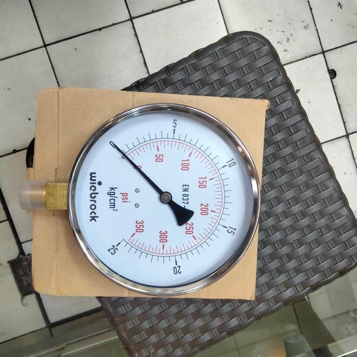 Terlaris Pressure Gauge 25 Bar / 350Psi Wiebrock 6" Buttom Raket