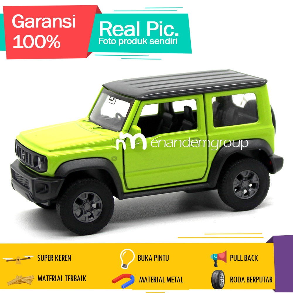 Diecast Miniatur Mainan Mobil Suzuki Jimny Metal Besi Pullback