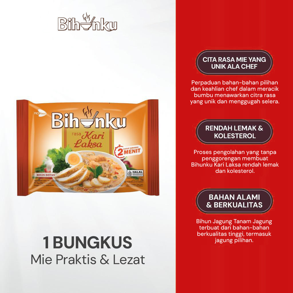 

Bihunku Instan - Kari Laksa - 1 Karton - 40 Pcs - 55gr