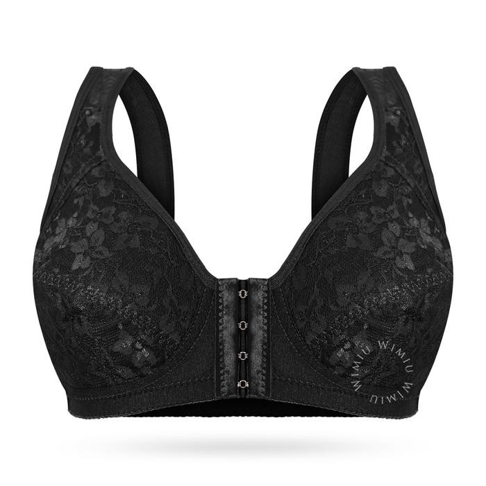 Satinya- Wimiu Bh Bra Wanita Kait Kancing Depan Bh Tanpa Kawat Tanpa Busa Motif Bunga Brokat