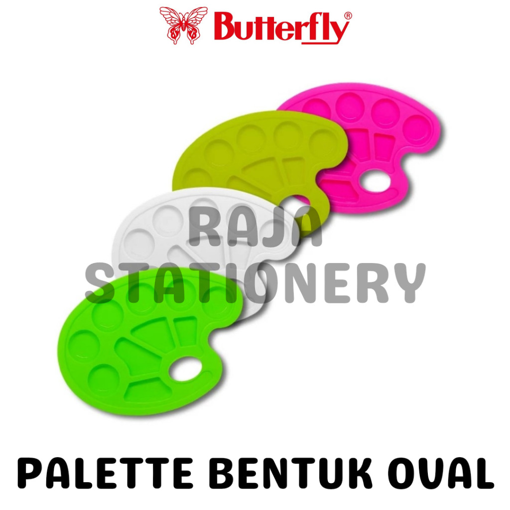 

Butterfly Palette Oval / Palet Lukis Butterfly Piring Cat Air Tempat Cat Akrilik Oval - RAJA BIGBOX