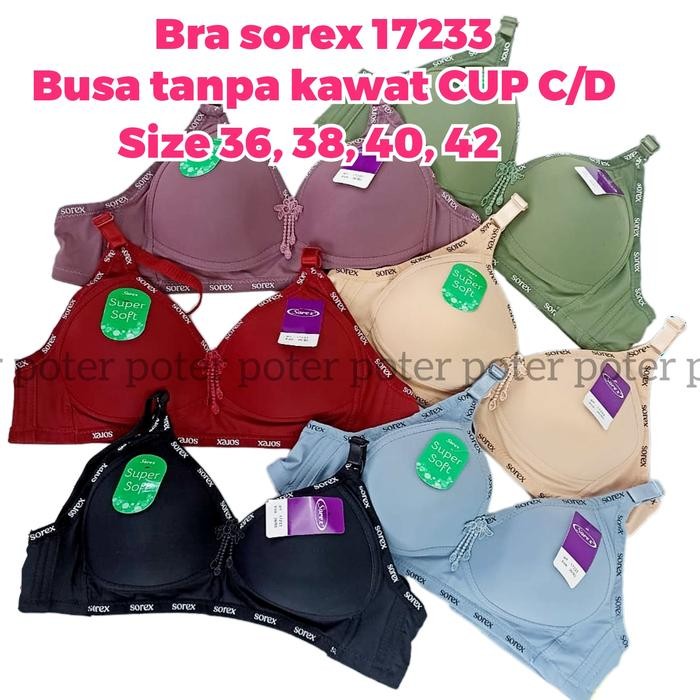 Lovina- Sorex 17233 Bh Sport Bra Dewasa Busa Tanpa Kawat Kait 3 Besar C Jumbo