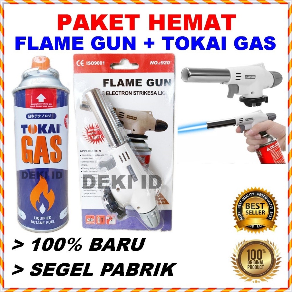 [Home_Sweet] Paket Hemat Tokai Gas Kepala Flame Gun Torch Kaleng Tabung Portable Las Api Pemantik