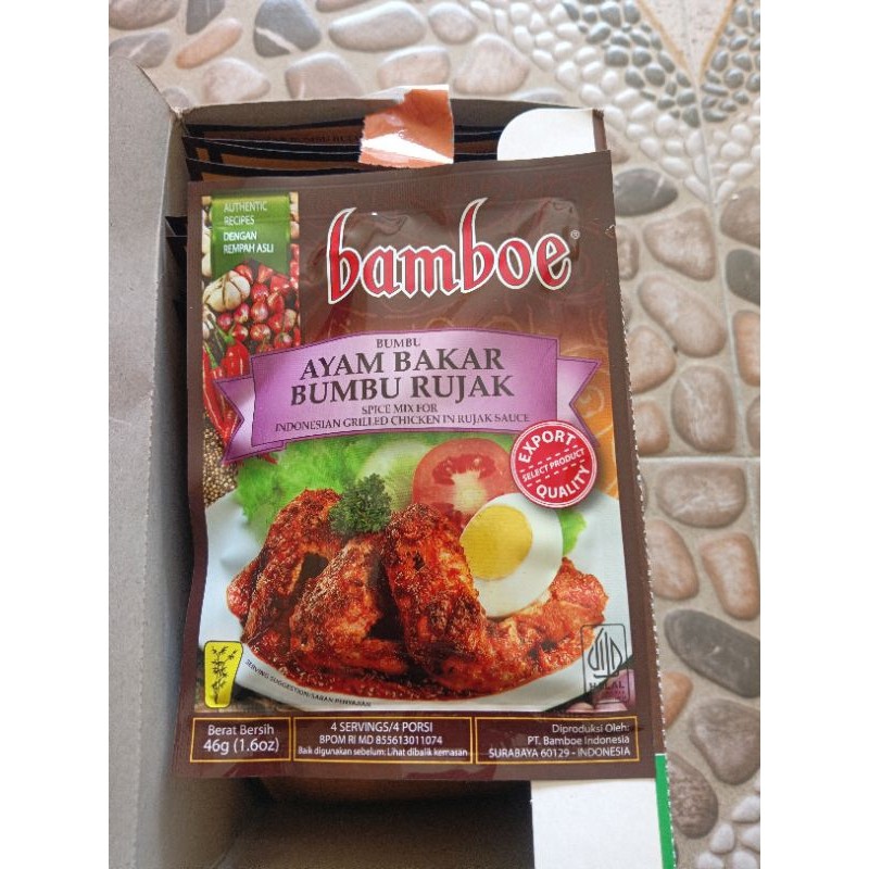 

Bamboe Bumbu Instant AYAM BAKAR BUMBU RUJAK 49g Export Quality