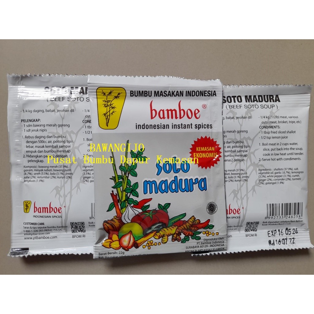 

Bumbu Masak Instant Bamboe Mini SOTO MADURA 22gr
