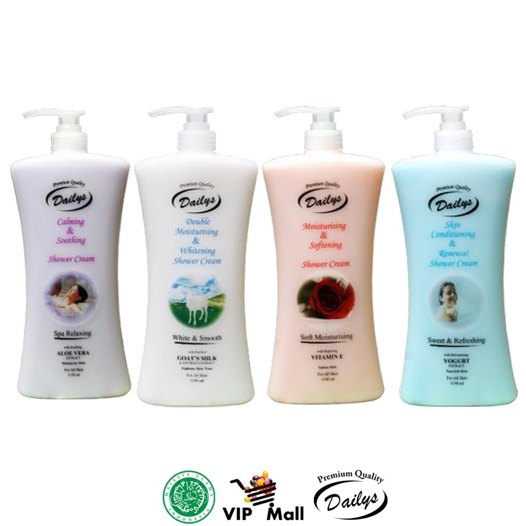 DAILYS SHOWER WHITENING BOTOL 1150 ML (SABUN MANDI CAIR SUSU KAMBING).