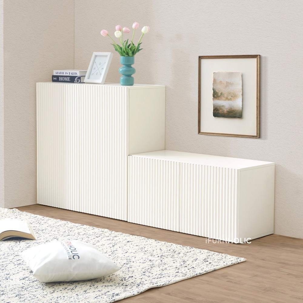 Kirim Cargo - IFURNHOLIC Faye Doors Cabinet | Kabinet Minimalis | Lemari 2 pintu Pakaian Kecil