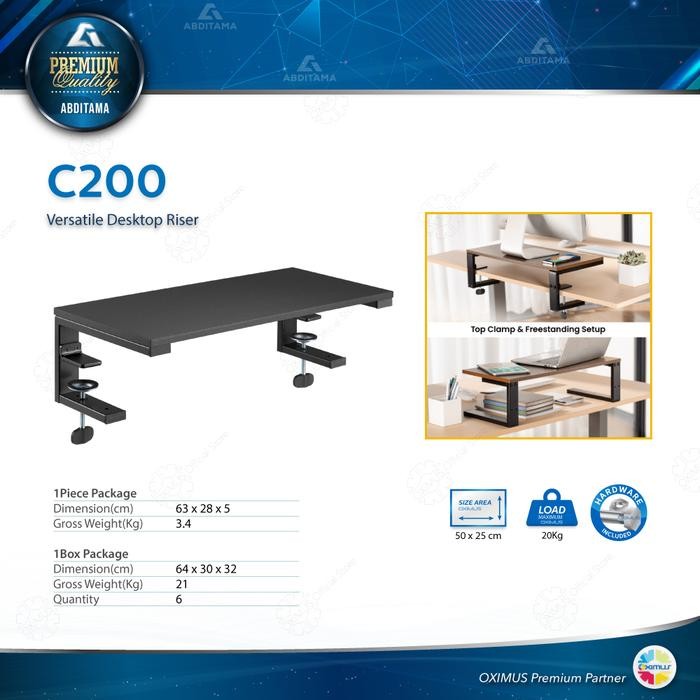 

OXIMUS C200 Desktop Riser Kantor Rumah dengan Pemasangan Klem Samping, Klem Atas, dan Tanpa Klem -