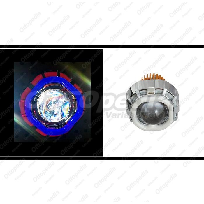 .........] Lampu LED Projector - Projie 2 tingkat U14 Devil Angel Eyes Satria Fu