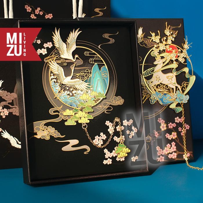 

MIZU SHINWA Metal Bookmark Gift Set Penanda Buku Pembatas Buku Hadiah