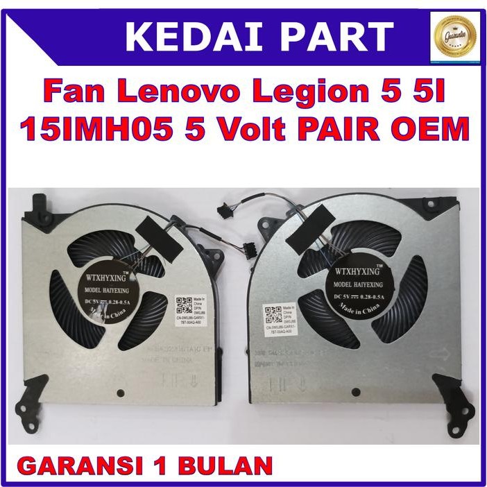 Fan Lenovo Legion 5 5I 15IMH05 15ARH05 R7000 Y7000 (2020) 5 Volt PAIR