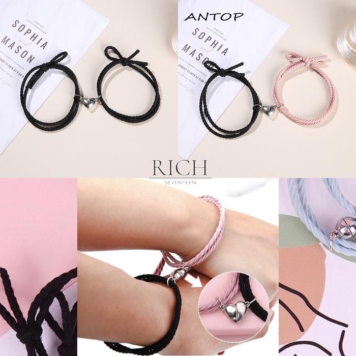 Wintessa- Gelang Couple Pria Wanita Bezzania Karet Couple Magnet Love Sahabat