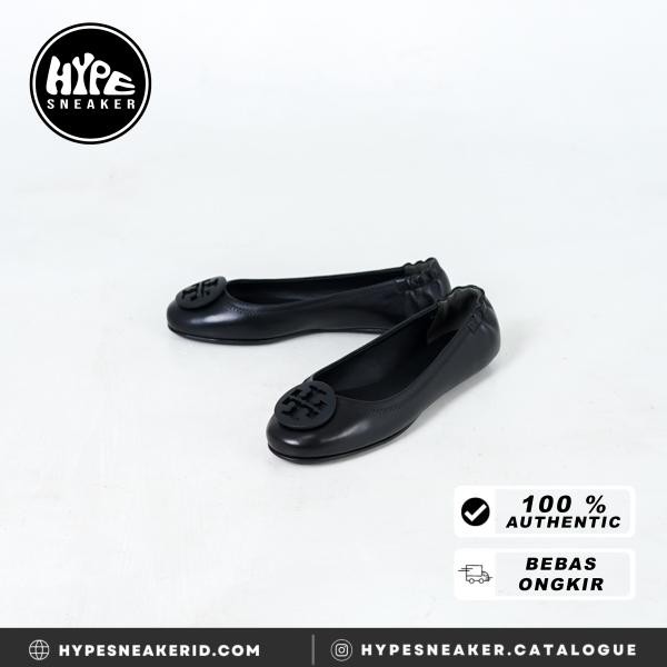 Sepatu TORY BURCH MINNIE BALLERINA BLACK 100% ORIGINAL
