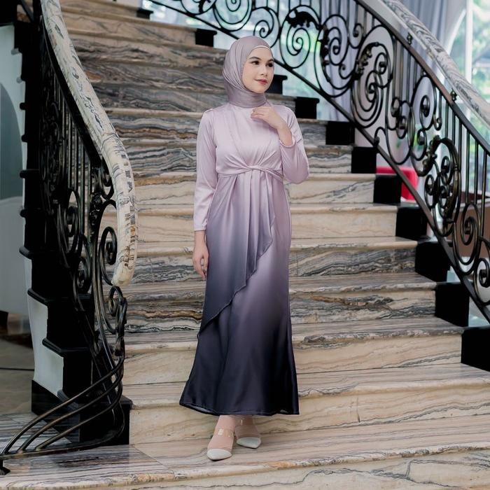 Clavie- Chava Dress Silk Gradasi Ii By Dippew Dress Wanita Gradasi Armny Silk Dress Fashion