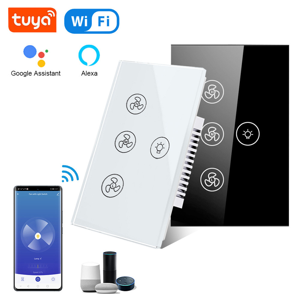 Tuya WiFi Ceiling Fan Light Smart Switch Touch Interruptor Smart Home