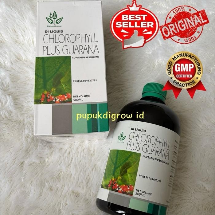 

LIQUID CHLOROPHYL PLUS GUARANA KLOROFIL CAIR PLUS GUARANA 500 ML DIAMOND INTEREST