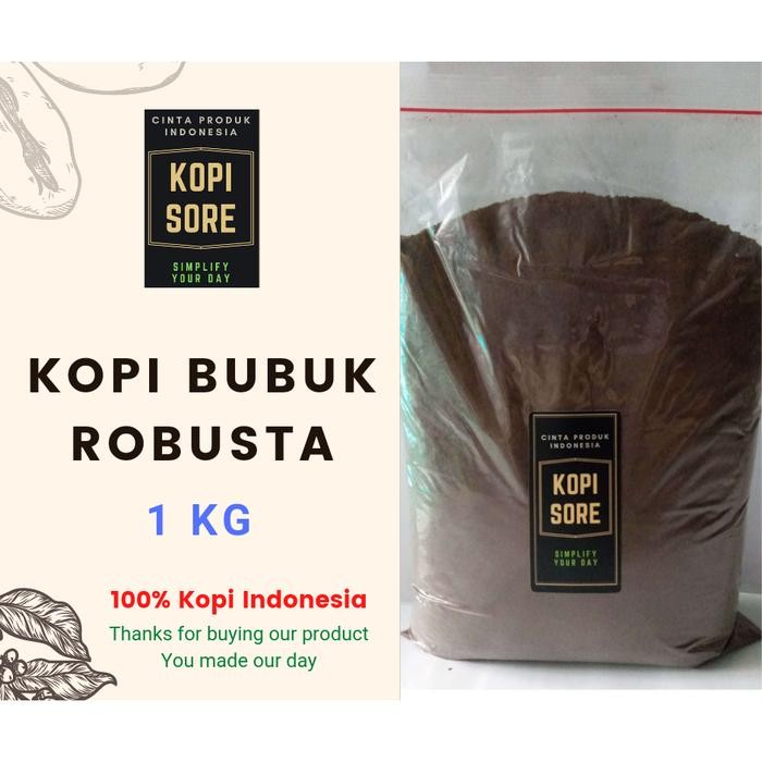 

Kopi Bubuk ROBUSTA 1 Kg - Harga Terjangkau, Harum, Packing Rapih