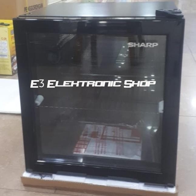 TERBARU Showcase Sharp SCH 50X FS Mini Glass Chiller Kaca 55L SCH50XFS