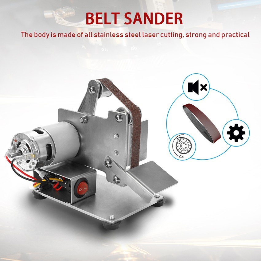 Multifunctional Grinder Mini Electric Belt Sander DIY Polishing Machine Dengan 7 Speed Adapter Mesin