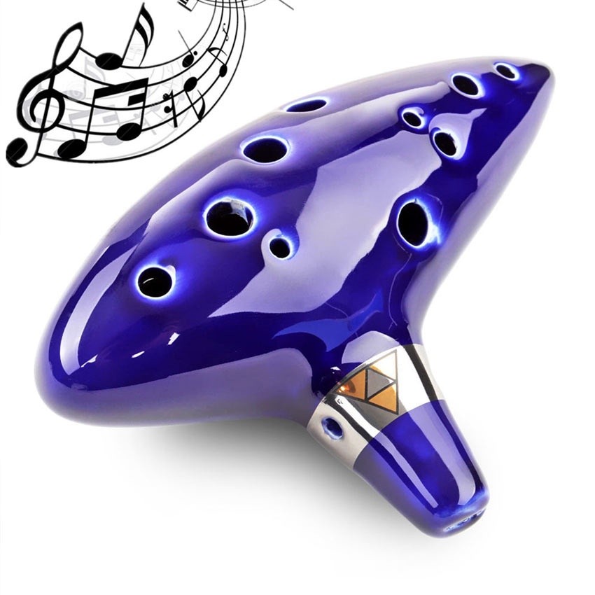 Seruling Ocarina 12 Lubang Bahan Keramik Alto C Legend of Time Zelda Ocarina Flute Ocarina Musical