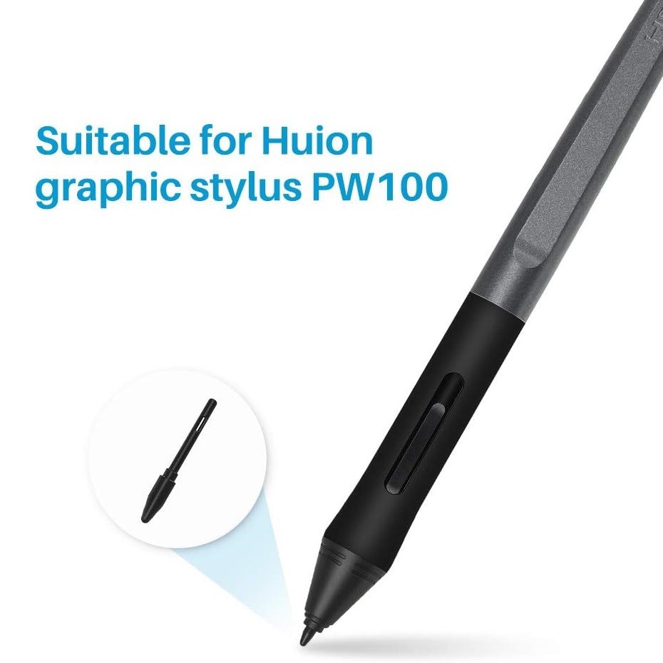

Huion 10 Pack Replacement Nibs Pn04 For Drawing Tablet Pw100 Stylus, Suitable For H610