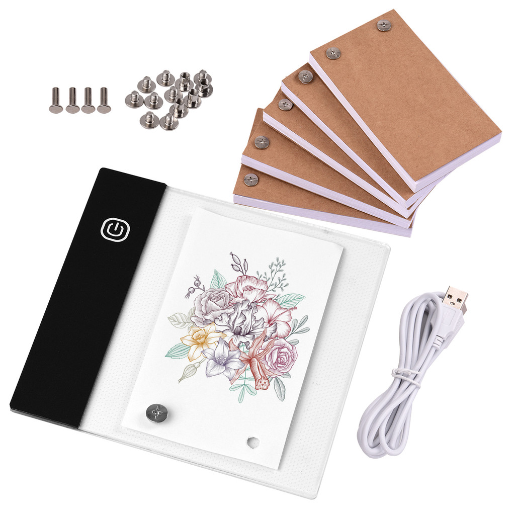 

Flip Book Kit With Mini Light Pad Led Lightbox Tablet Design With Hole 300 Sheets Flipbook Paper